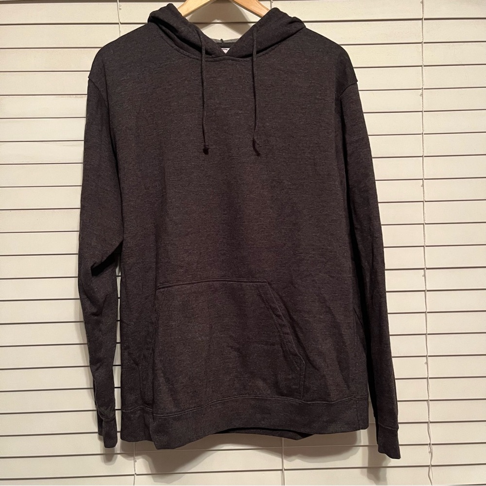 NWOT Heathered Gray Very Soft Fleece Drawstring Hoodie Sweatshirt